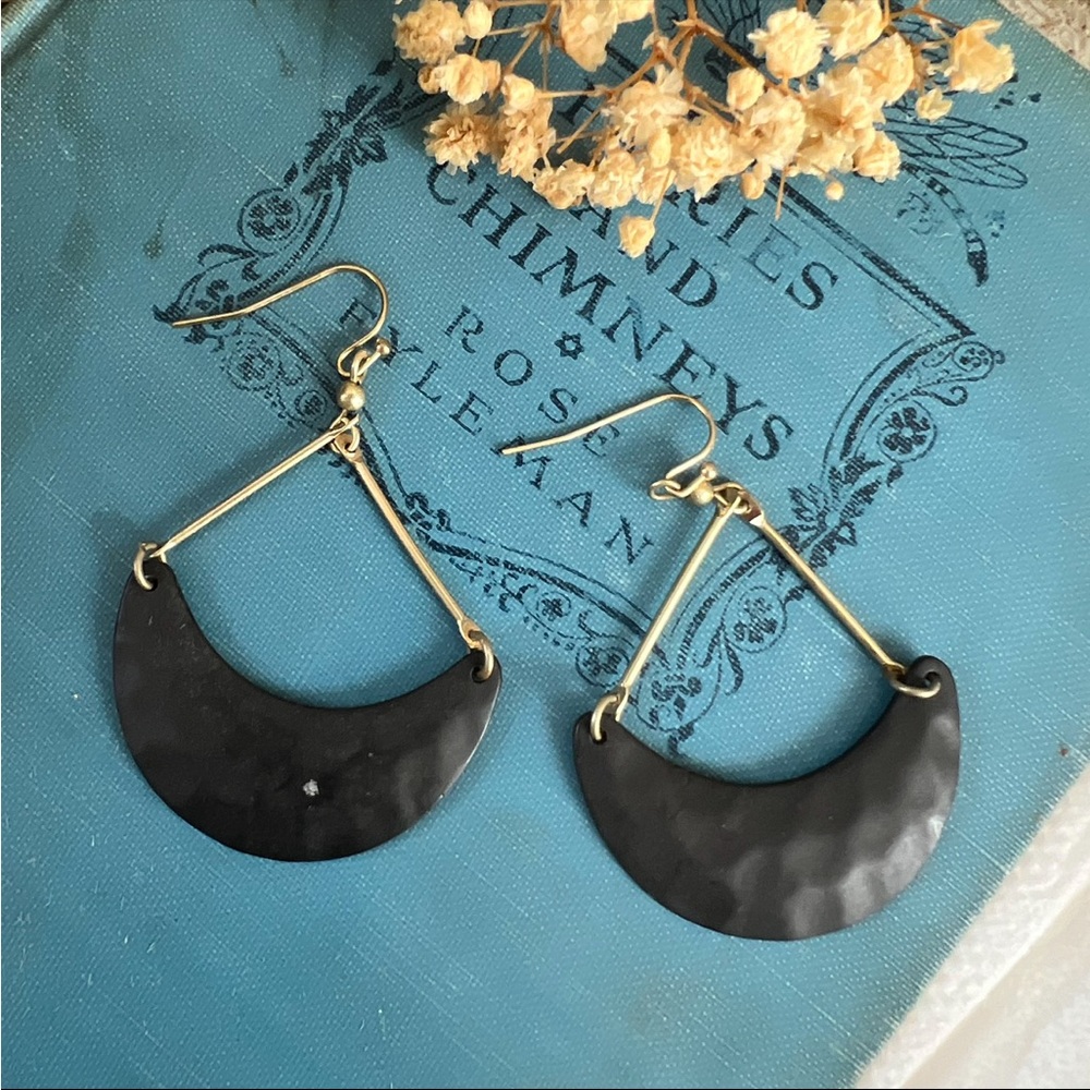 Black Crescent Moon Earrings